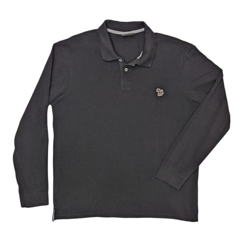 Paul Smith Women's Black Long Sleeve Zebra Polo SZ XL